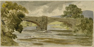 Paesaggio con ponte e alberi da William James Muller